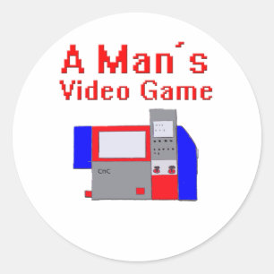 Adesivo Redondo Jogo de Vídeo do Homem