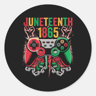 Adesivo Redondo Jogo de vídeo Juneteenth 1865 Celebre Juneteenth K