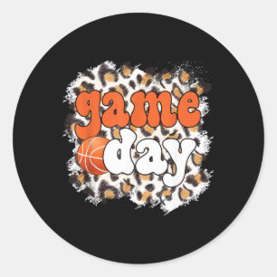 Adesivo Redondo Jogo Dia Leopard Basquete Jogo Dia