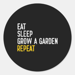 Adesivo Redondo Jogo Divertido Comer Dormir Cultivar Um Jardim Rep