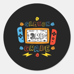 Adesivo Redondo Jogo do 3º Ano Desbloqueado no 3º Ano Ck para S