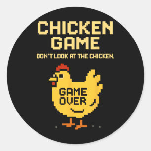 Adesivo Redondo Jogo do Frango Não Olhe Para o Frango Frango Engra