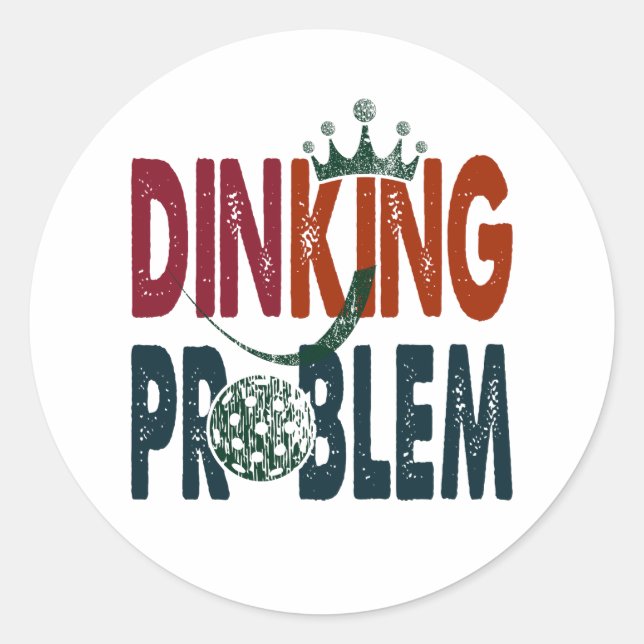 Adesivo Redondo Jogo do Problema de Dinheiro - Humor do Lado do Tr (Frente)