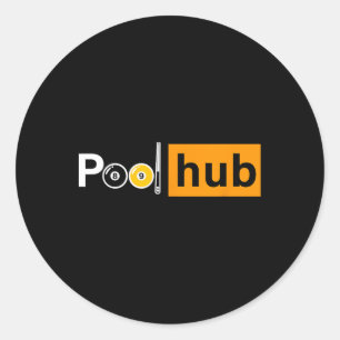 Adesivo Redondo Jogo Engraçado Billiards - Hub Piscina - Billiard