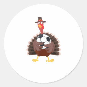 Adesivo Redondo Jogo Engraçado Bonito Ação de Graças à Turquia