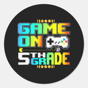 Adesivo Redondo Jogo No Jogo Da Grau 5 Gaming De Vídeo De Volta À 