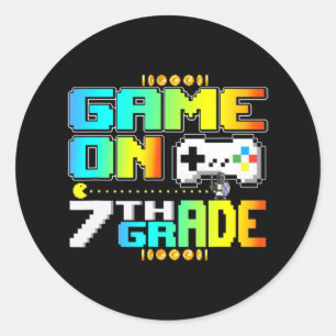 Adesivo Redondo Jogo No Jogo Da Grau 7 Gaming De Vídeo De Volta À