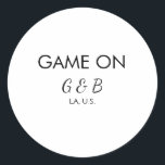 Adesivo Redondo Jogo para adicionar nome do casal localidade da fe<br><div class="desc">design</div>