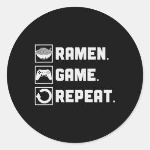Adesivo Redondo Jogo Repetir Videos games do Noodle Gamer 1