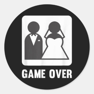 Adesivo Redondo Jogo sobre a Noiva do Casamento