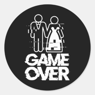 Adesivo Redondo Jogo Sobre O Casamento Engraçado Da Noiva Da Noite