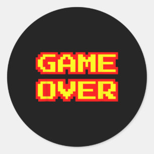 Adesivo Redondo Jogo sobre Vintage - Videos games de Arcade Retroa