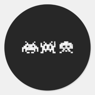 Adesivo Redondo Jogo Vintage Retro Arcade Nostalgia Vintage dos an