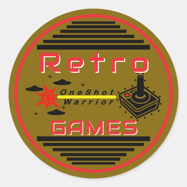 Adesivo Redondo Jogos Clássicos Ouro (Frente)