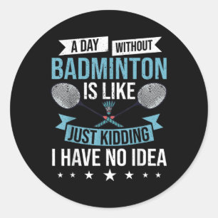 Adesivo Redondo Jogos de Badminton Treinamento Esportivo Divertido