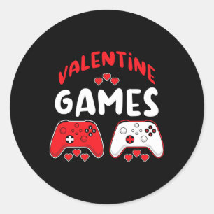 Adesivo Redondo Jogos de vídeo de valentine Piadas de dia dos namo