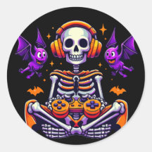 Jogos de vídeo para gamer de skeleton do Halloween
