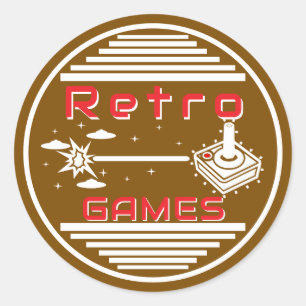 Adesivo Redondo Jogos Retrô