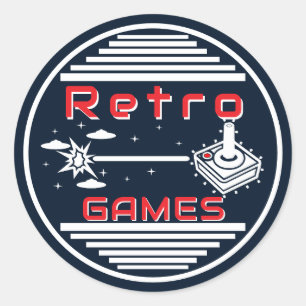 Adesivo Redondo Jogos Retro NVB