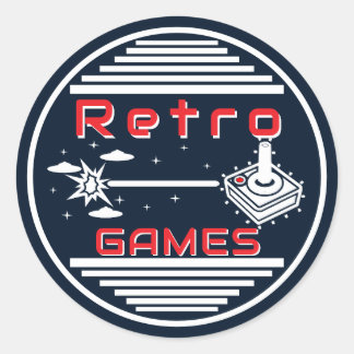 Adesivo Redondo Jogos Retro NVB