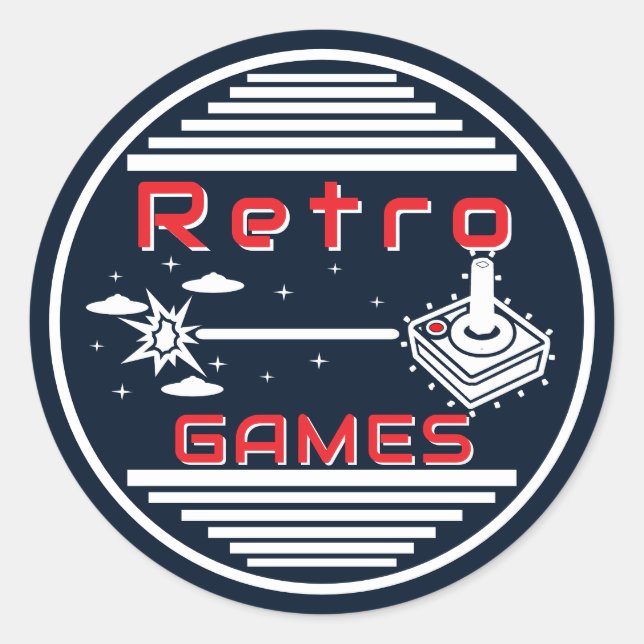 Adesivo Redondo Jogos Retro NVB (Frente)