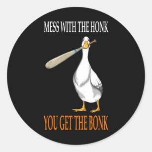 Adesivo Redondo Jogue Com O Ganso Honk Jogo Gamer Clube De Madeira