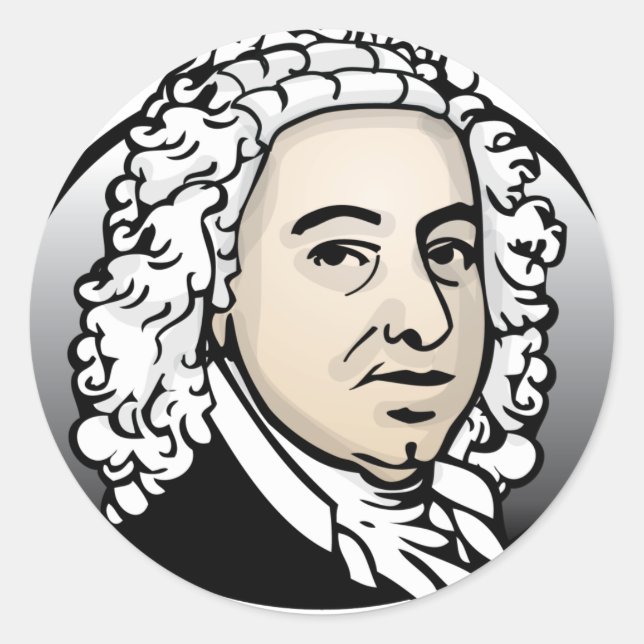 Adesivo Redondo Johann Sebastian Bach (Frente)