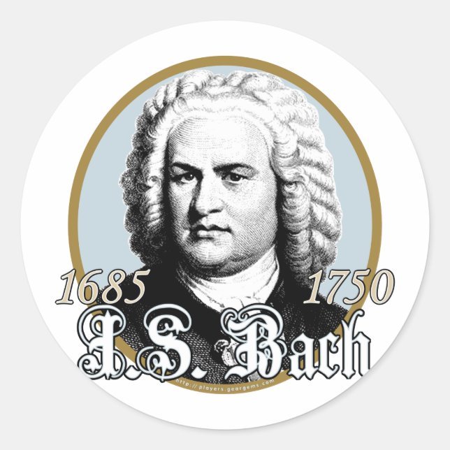 Adesivo Redondo Johann Sebastian Bach (Frente)