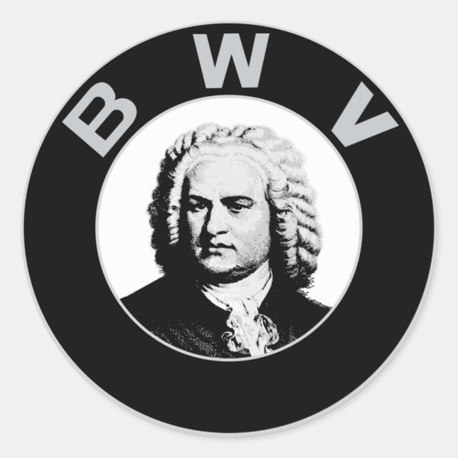 Adesivo Redondo Johann Sebastian Bach (Frente)
