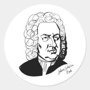 Adesivo Redondo Johann Sebastian Bach