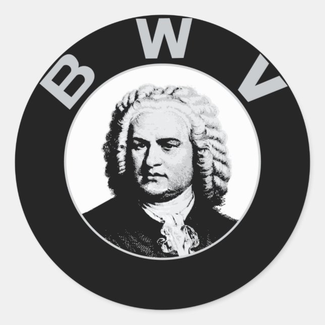 Adesivo Redondo Johann Sebastian Bach (Frente)
