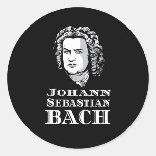 Adesivo Redondo Johann Sebastian Bach Portrait