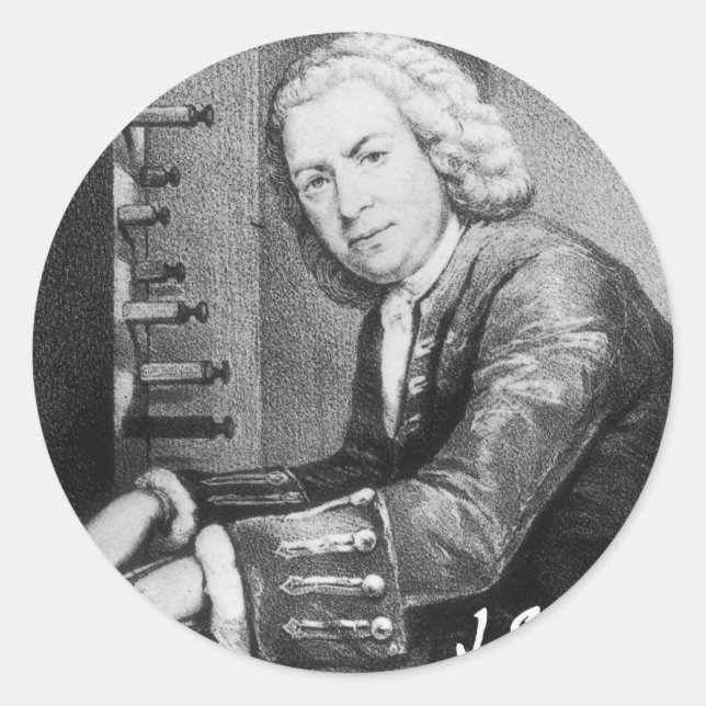 Adesivo Redondo Johann Sebastian Bach Stuff (Frente)
