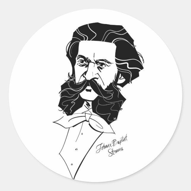 Adesivo Redondo Johann Strauss Jr. (Frente)