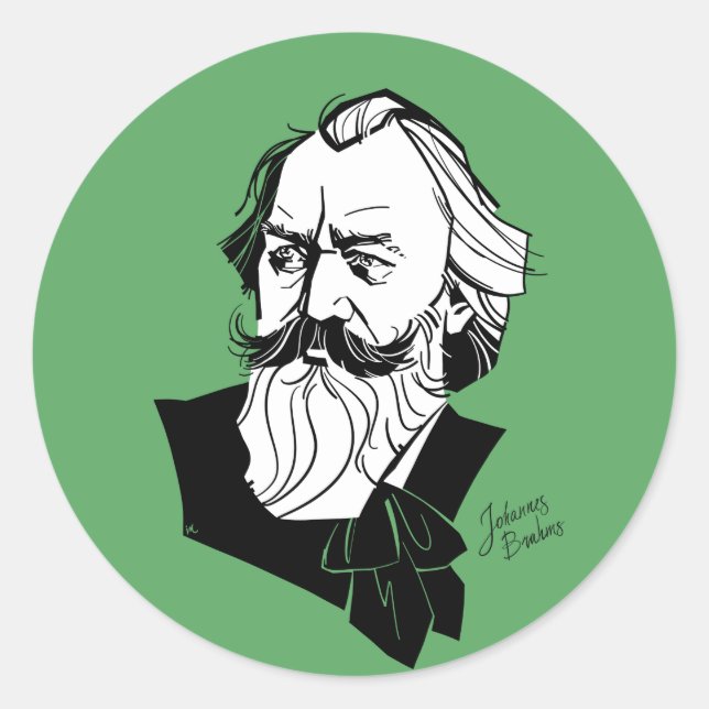 Adesivo Redondo Johannes Brahms (Frente)