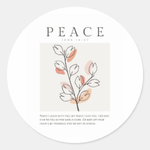 Adesivo Redondo John 14:27 Paz Eu saio com você