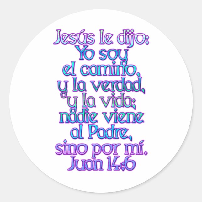 Adesivo Redondo John 14:6 espanhol (Frente)