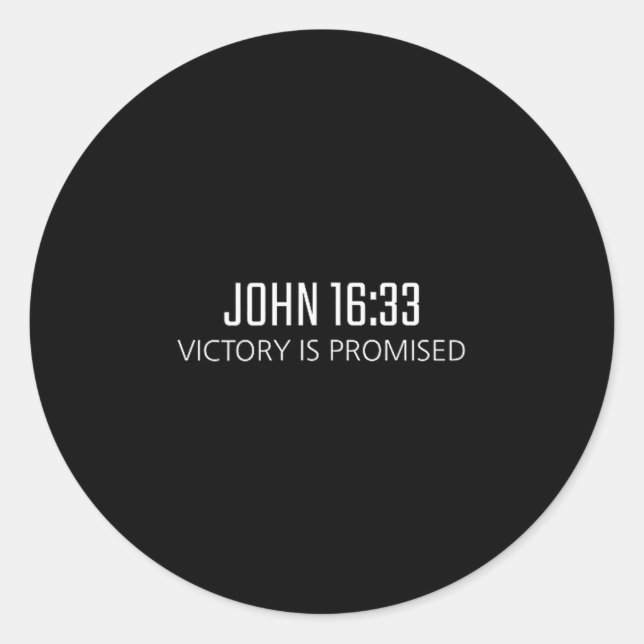 Adesivo Redondo John 16_33 - Victory Is Promised Bible Religious V (Frente)