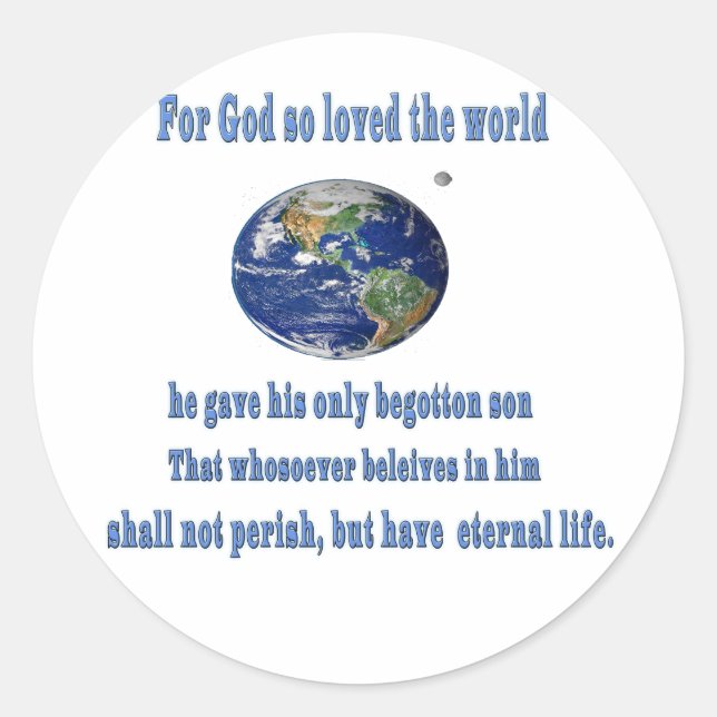 Adesivo Redondo John 3:16 (Frente)