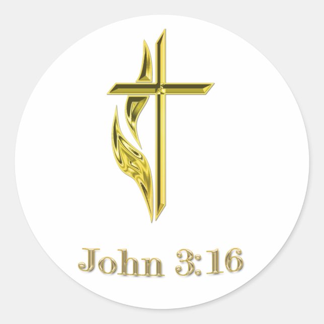 Adesivo Redondo John 3:16 (Frente)