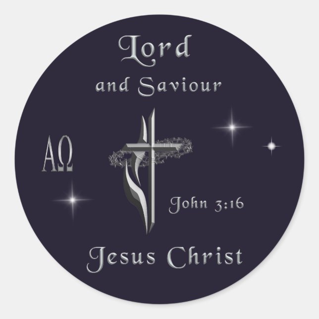 Adesivo Redondo John 3:16 (Frente)