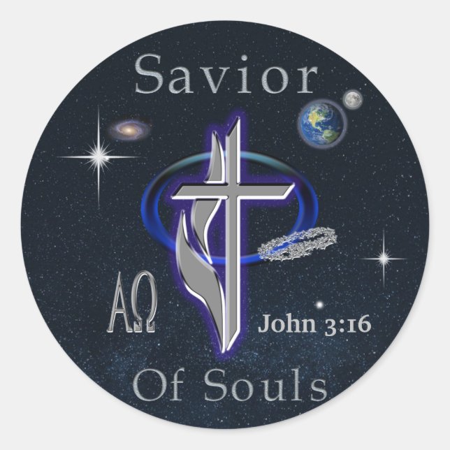 Adesivo Redondo JOhn 3:16 (Frente)