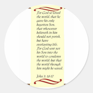 Adesivo Redondo John 3:16- 17adesivos