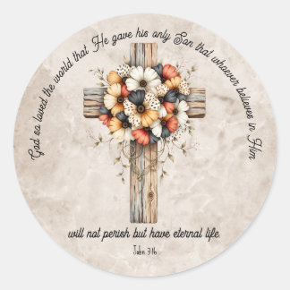 Adesivo Redondo John 3:16 Bible Verse Classic Round Sticker