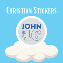 John 3:16 Stickers Cristãos