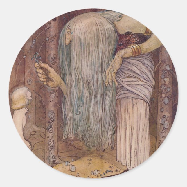 Adesivo Redondo John Bauer TROLL HERB (Frente)