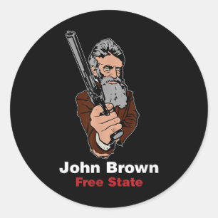 Adesivo Redondo John Brown Abolitionista Sangrando Estado Livre do