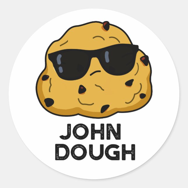 Adesivo Redondo John Dough Funny Baking Pun (Frente)