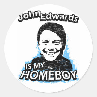 Adesivo Redondo John Edwards é meu ficar em casa