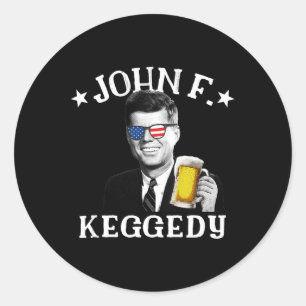 Adesivo Redondo John F. Keggedy Bebado Presidente Kennedy Jfk 4º D